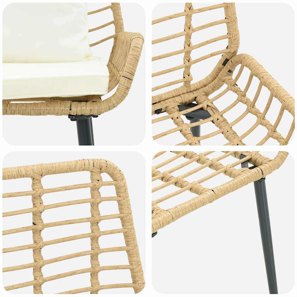 vidaXL Garden Bench Brown and Cream Poly Rattan