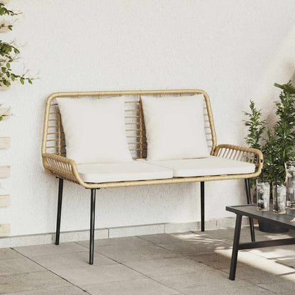 vidaXL Garden Bench Brown and Cream Poly Rattan