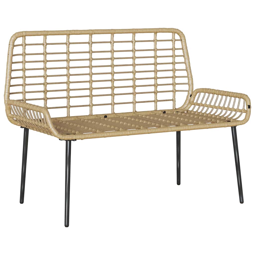 vidaXL Garden Bench Brown and Cream Poly Rattan