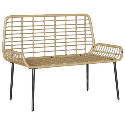 vidaXL Garden Bench Brown and Cream Poly Rattan