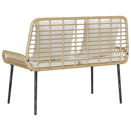 vidaXL Garden Bench Brown and Cream Poly Rattan