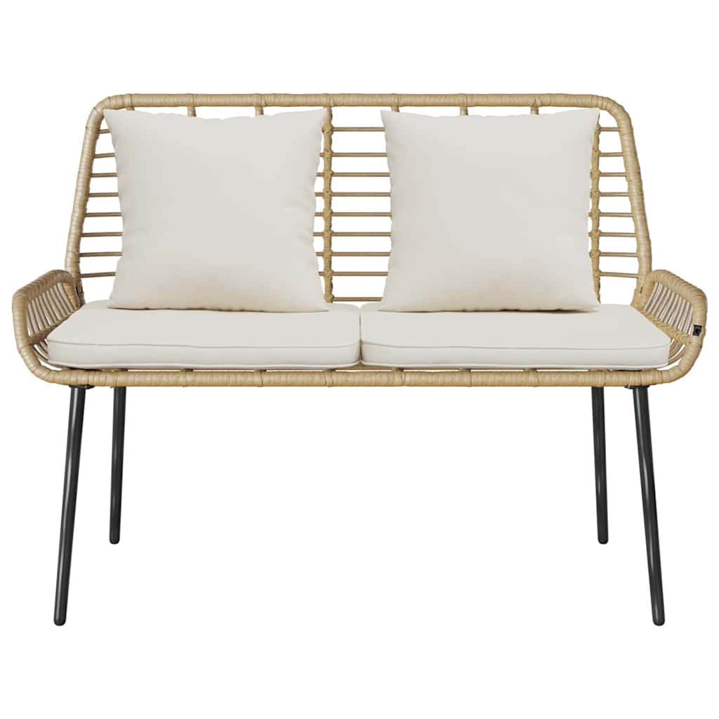 vidaXL Garden Bench Brown and Cream Poly Rattan