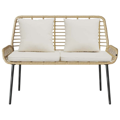 vidaXL Garden Bench Brown and Cream Poly Rattan