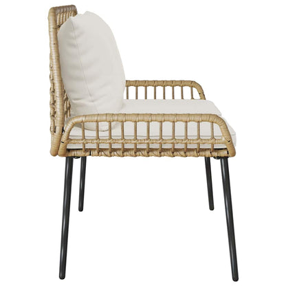 vidaXL Garden Bench Brown and Cream Poly Rattan