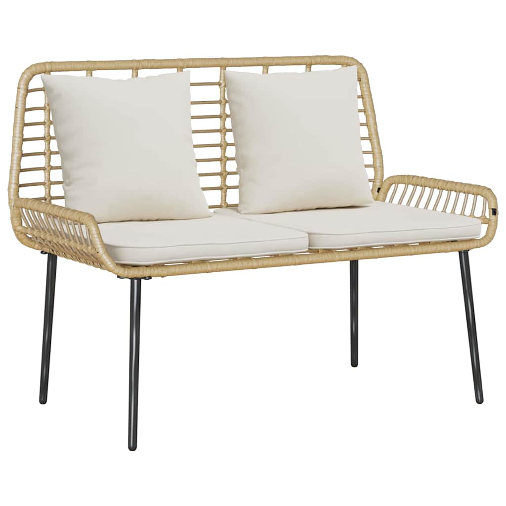 vidaXL Garden Dining Set 3 pcs Brown and Cream Poly Rattan