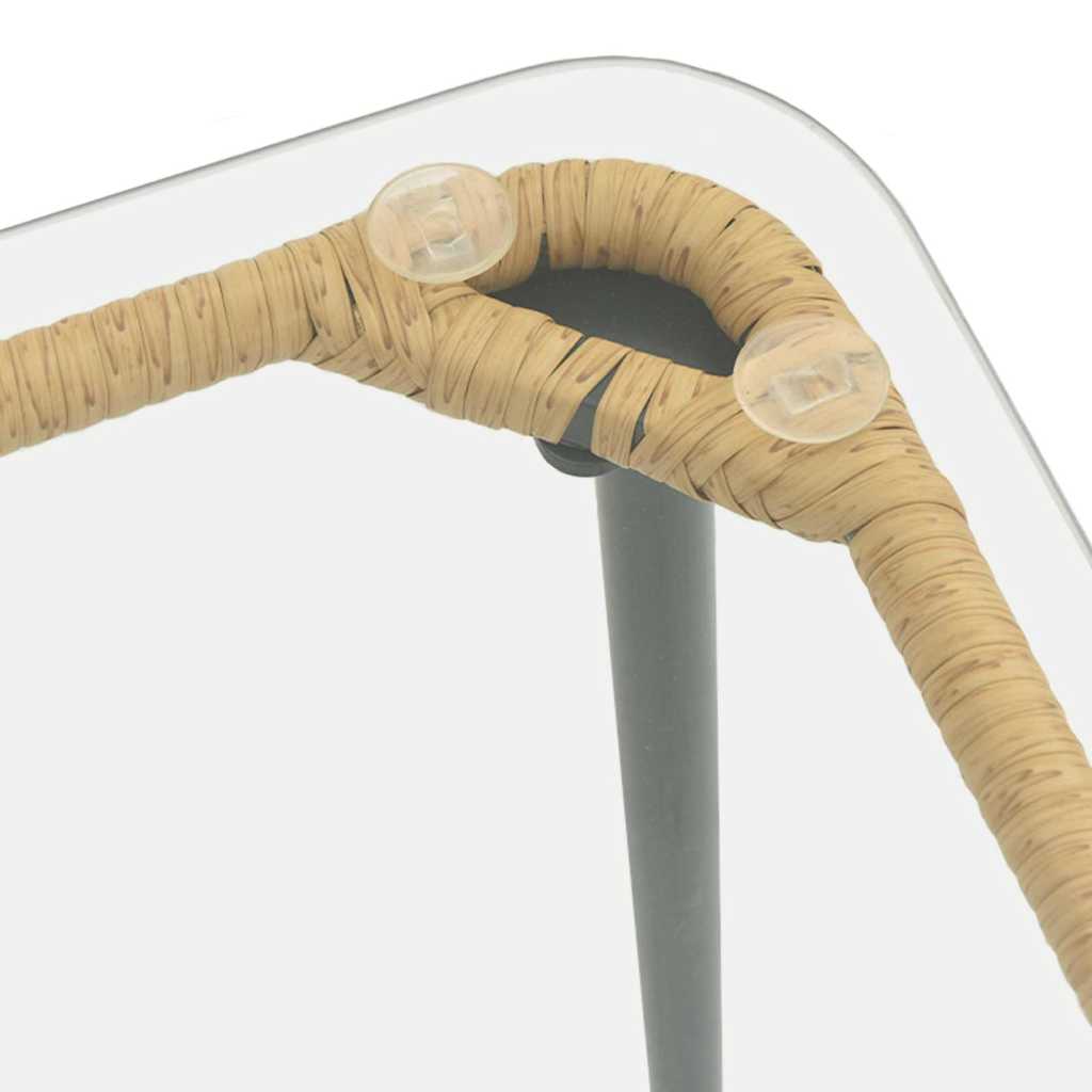 vidaXL Garden Table Natural 80 x 40 x 45 cm Poly Rattan