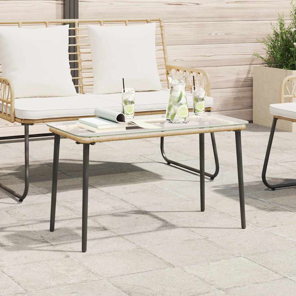 vidaXL Garden Table Natural 80 x 40 x 45 cm Poly Rattan