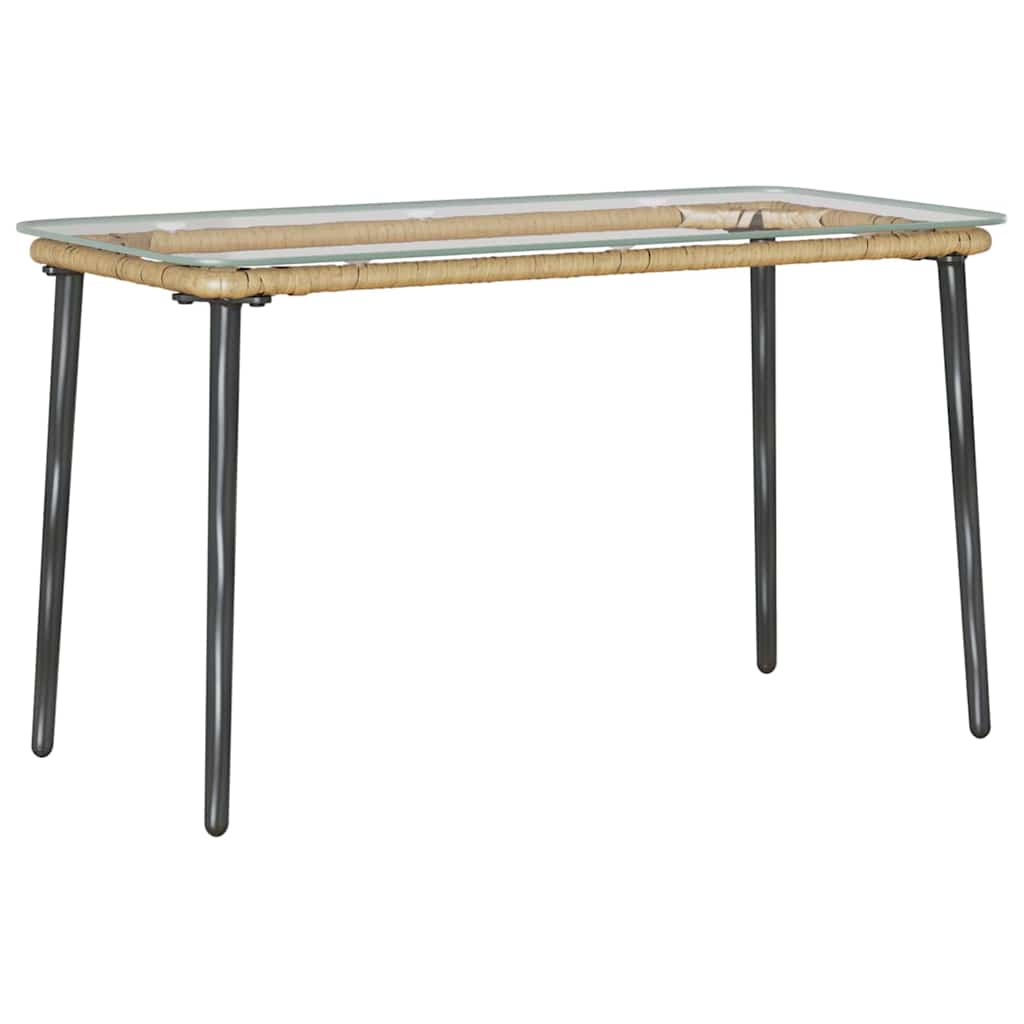 vidaXL Garden Table Natural 80 x 40 x 45 cm Poly Rattan