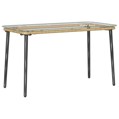 vidaXL Garden Table Natural 80 x 40 x 45 cm Poly Rattan
