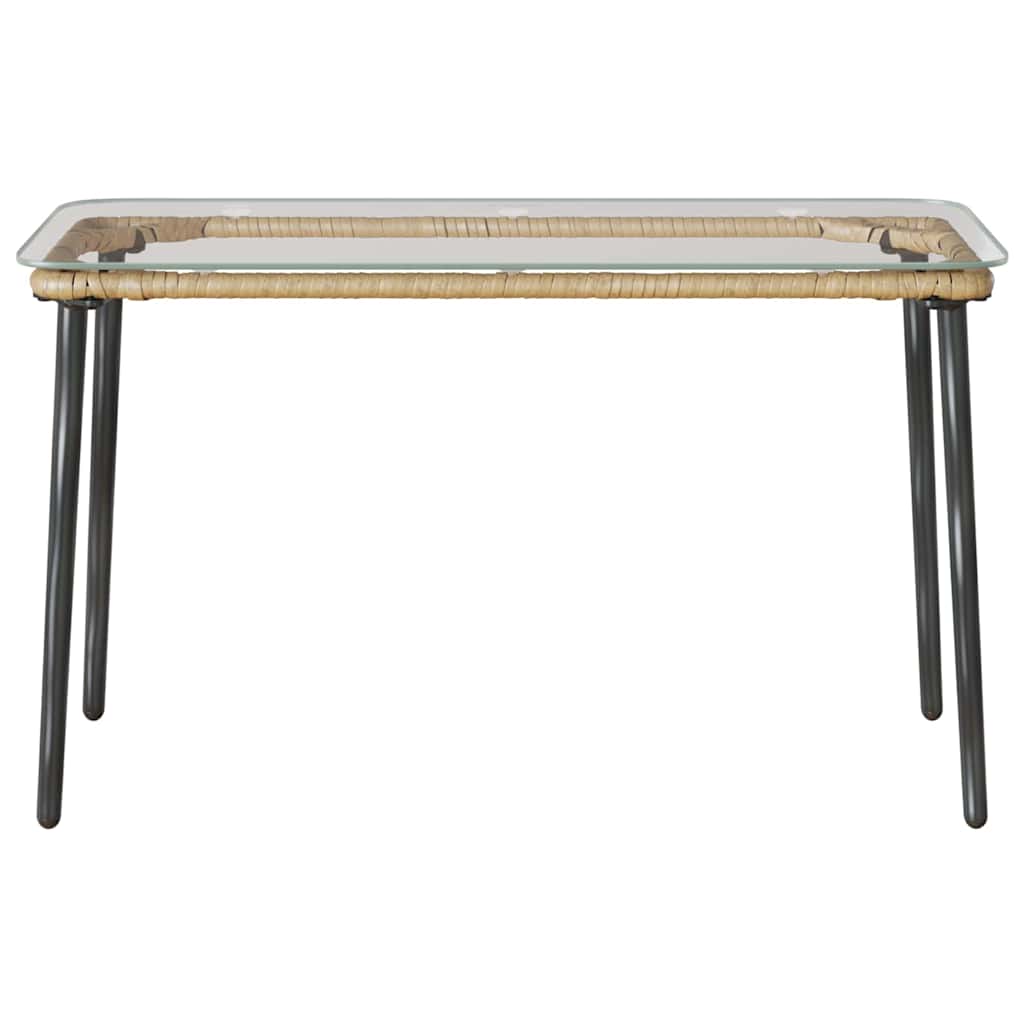 vidaXL Garden Table Natural 80 x 40 x 45 cm Poly Rattan