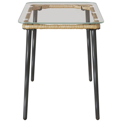 vidaXL Garden Table Natural 80 x 40 x 45 cm Poly Rattan