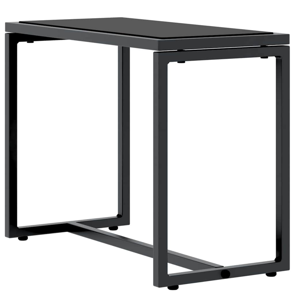 vidaXL Sunloungers 2-person 3 pcs Black and Anthracite Steel