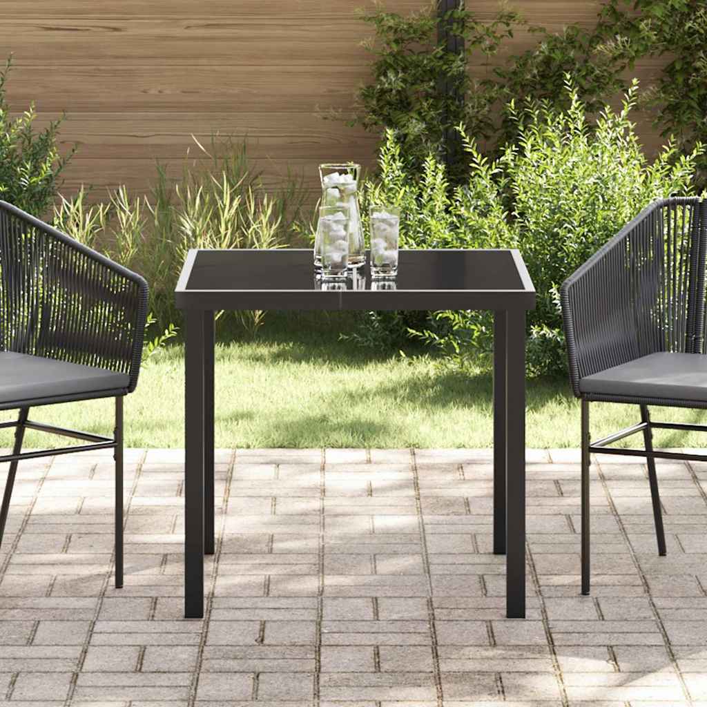 vidaXL Garden Table Black 80 x 80 x 73 cm Metal