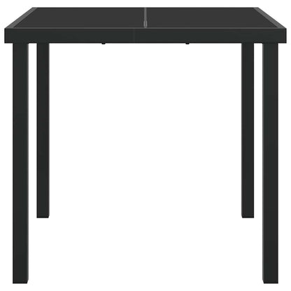 vidaXL Garden Table Black 80 x 80 x 73 cm Metal