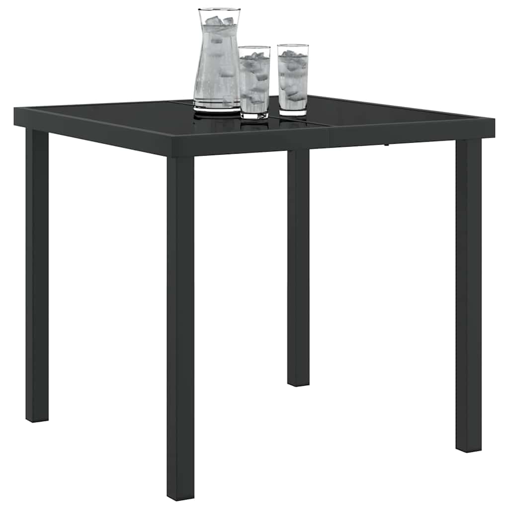 vidaXL Garden Table Black 80 x 80 x 73 cm Metal