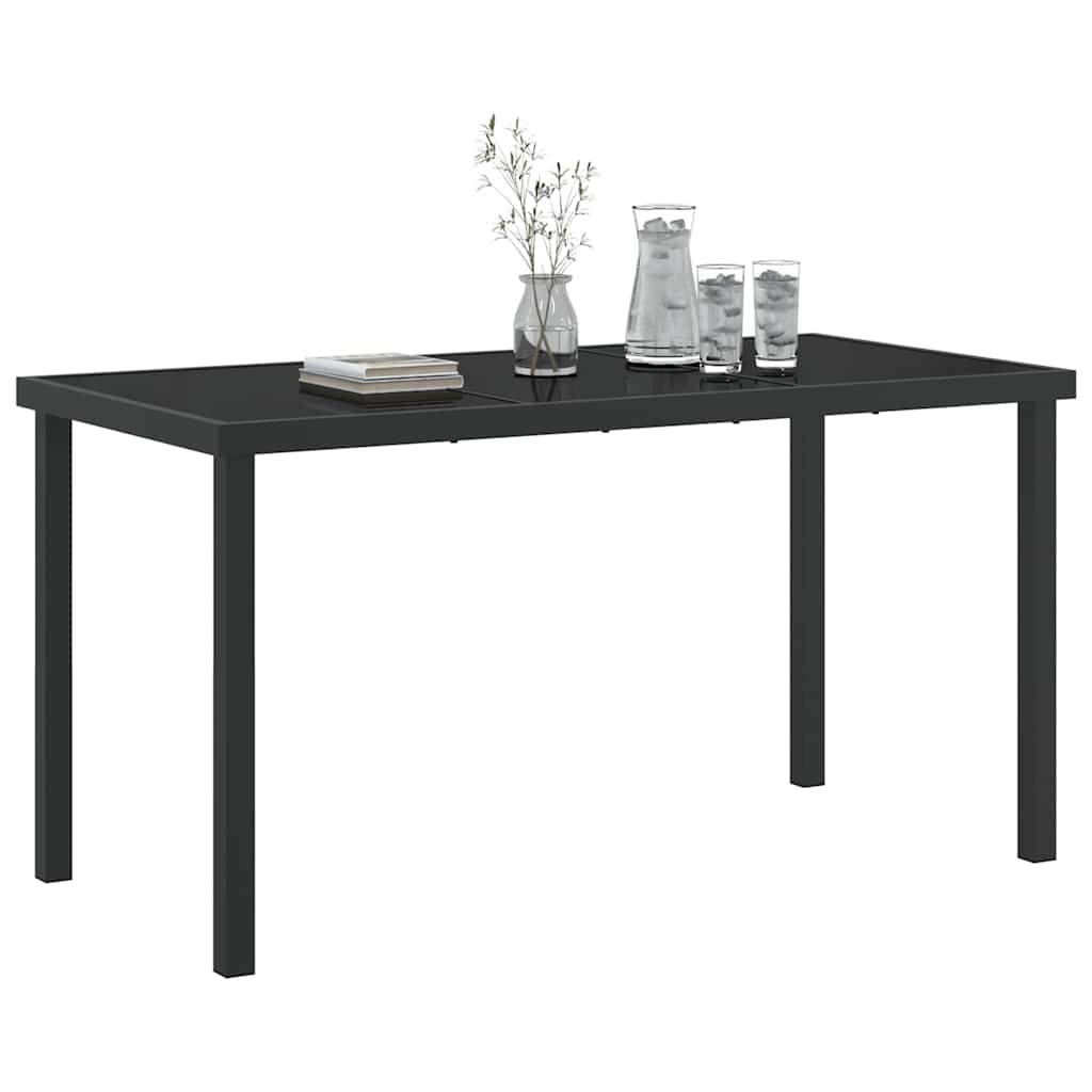 vidaXL Garden Table Black 140 x 70 x 73 cm Metal