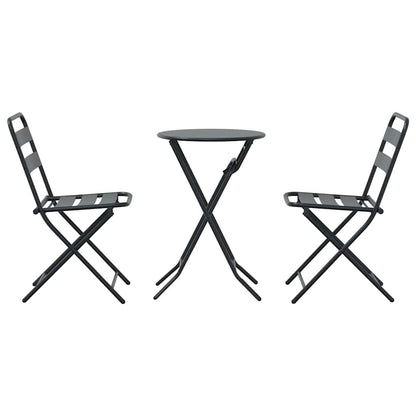 vidaXL Garden Bistro Set Folding 3 pcs Anthracite Steel
