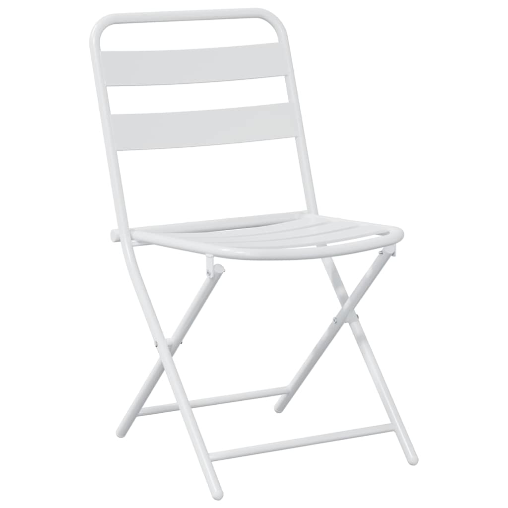 vidaXL Garden Bistro Set Folding 3 pcs White Steel