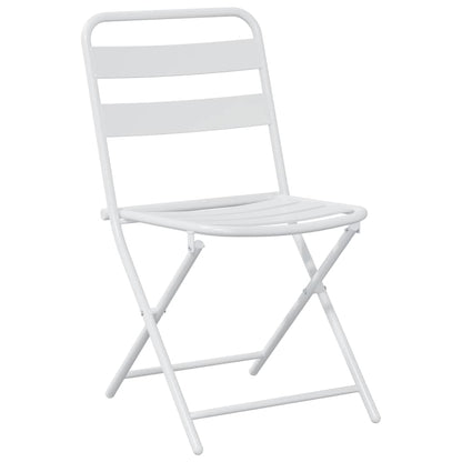 vidaXL Garden Bistro Set Folding 3 pcs White Steel