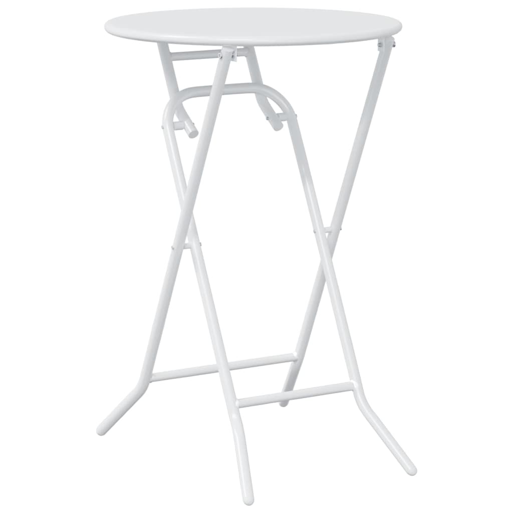 vidaXL Garden Bistro Set Folding 3 pcs White Steel