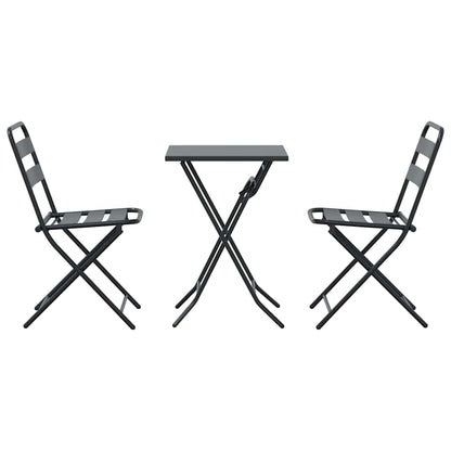 vidaXL Garden Bistro Set Folding 3 pcs Anthracite Steel
