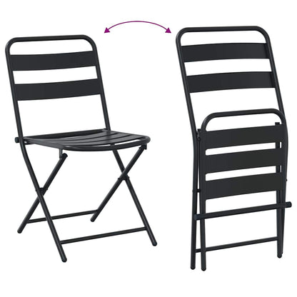 vidaXL Garden Bistro Set Folding 3 pcs Anthracite Steel