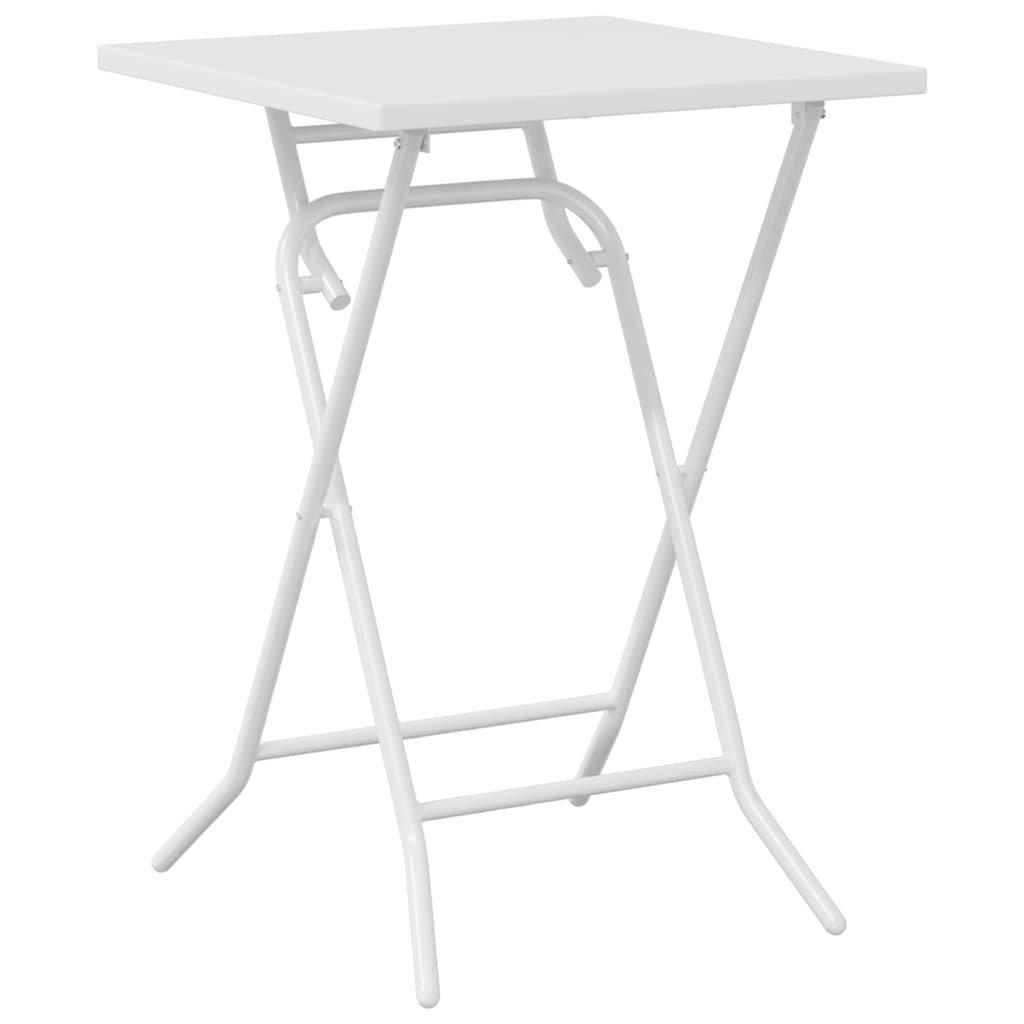 vidaXL Garden Bistro Set Folding 3 pcs White Steel