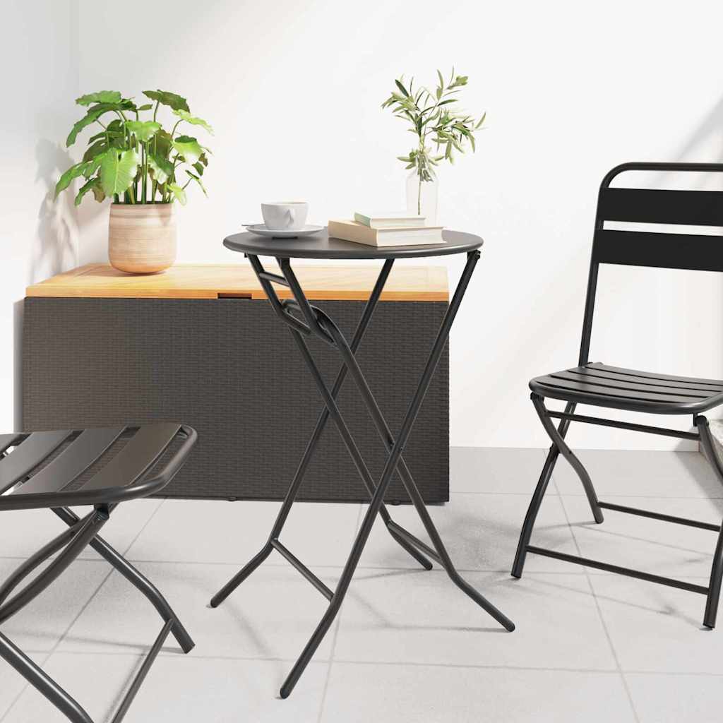 vidaXL Garden Table Folding Anthracite 50 x 50 x 72 cm Metal