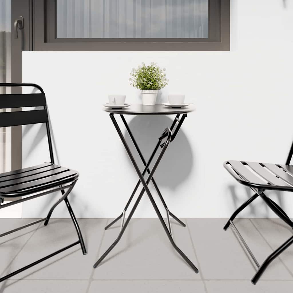 vidaXL Garden Table Folding Anthracite 50 x 50 x 72 cm Metal