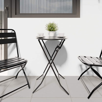 vidaXL Garden Table Folding Anthracite 50 x 50 x 72 cm Metal