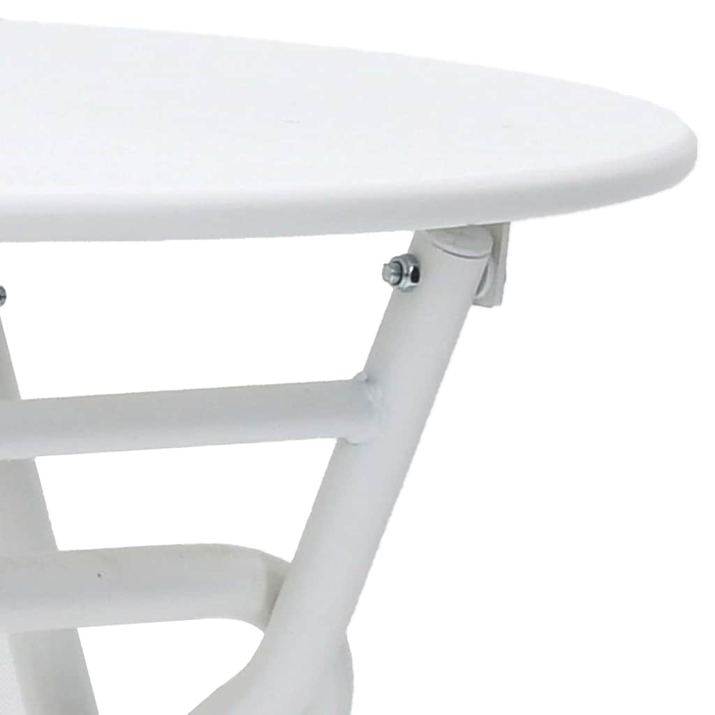 vidaXL Garden Table Folding White 50 x 50 x 72 cm Metal
