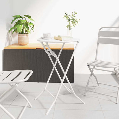 vidaXL Garden Table Folding White 50 x 50 x 72 cm Metal