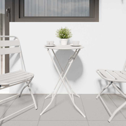 vidaXL Garden Table Folding White 50 x 50 x 72 cm Metal
