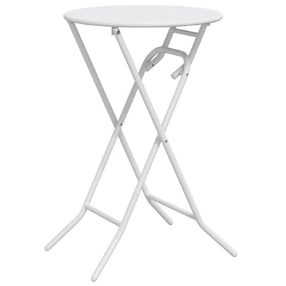 vidaXL Garden Table Folding White 50 x 50 x 72 cm Metal
