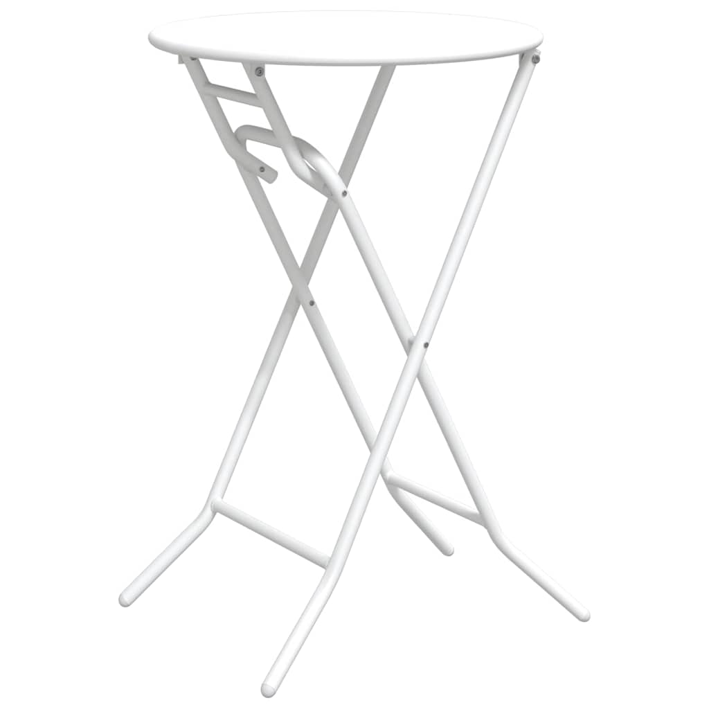 vidaXL Garden Table Folding White 50 x 50 x 72 cm Metal
