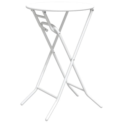 vidaXL Garden Table Folding White 50 x 50 x 72 cm Metal