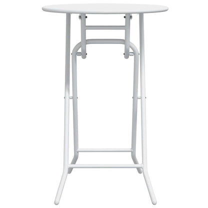 vidaXL Garden Table Folding White 50 x 50 x 72 cm Metal