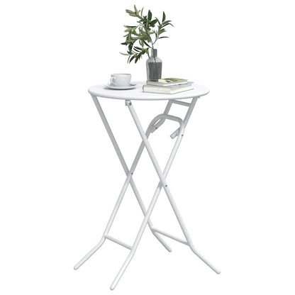 vidaXL Garden Table Folding White 50 x 50 x 72 cm Metal