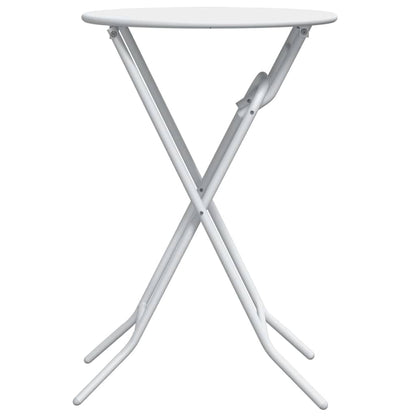 vidaXL Garden Table Folding White 50 x 50 x 72 cm Metal