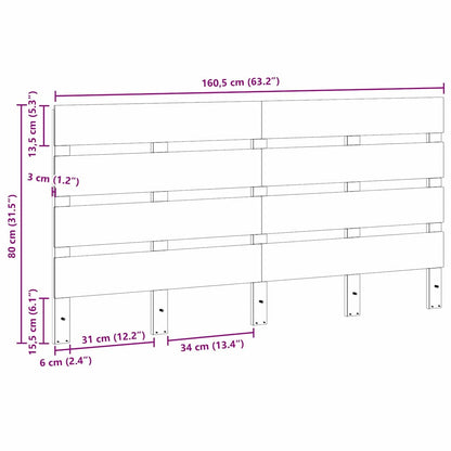 vidaXL Headboard Wax Brown 160.5 x 3 x 80 cm Solid Pine Wood