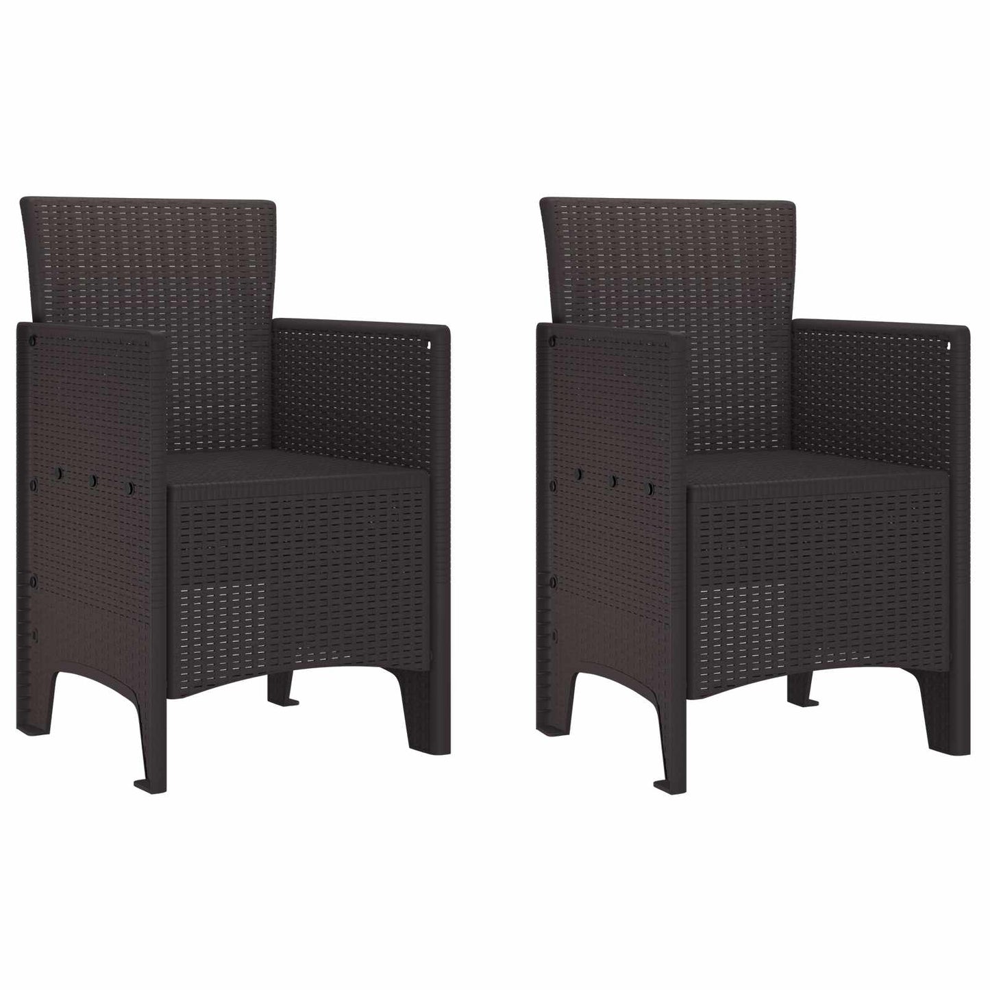 vidaXL Garden Chair 2 pcs Brown 53 x 49 x 85 cm Polypropylene
