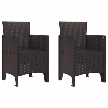 vidaXL Garden Chair 2 pcs Brown 53 x 49 x 85 cm Polypropylene