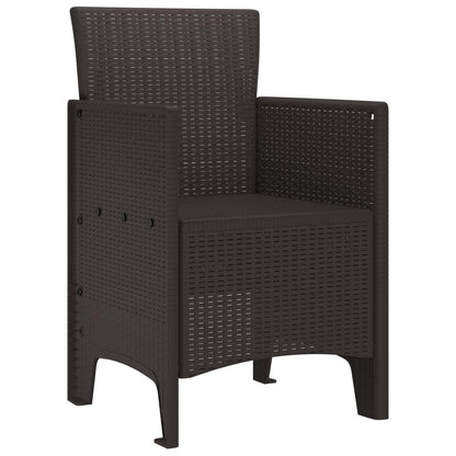 vidaXL Garden Chair 2 pcs Brown 53 x 49 x 85 cm Polypropylene