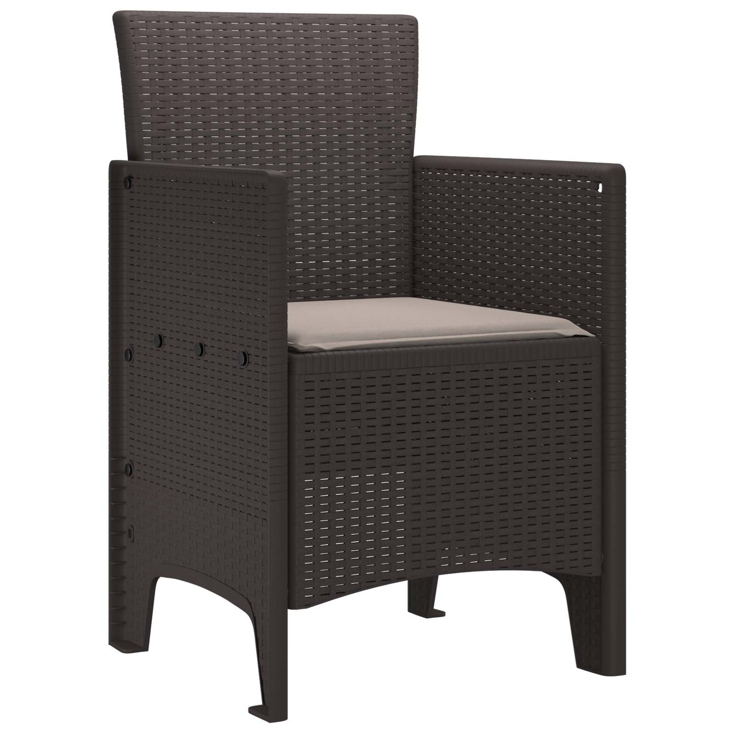 vidaXL Garden Chair 2 pcs Brown 53 x 49 x 85 cm Polypropylene