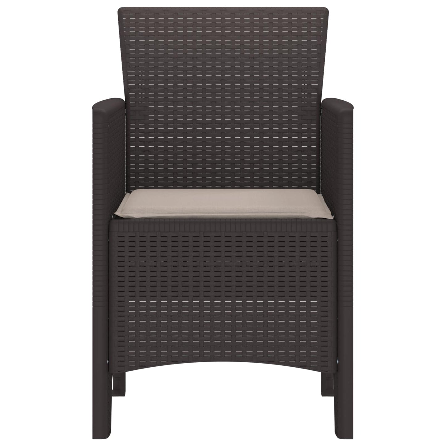 vidaXL Garden Chair 2 pcs Brown 53 x 49 x 85 cm Polypropylene