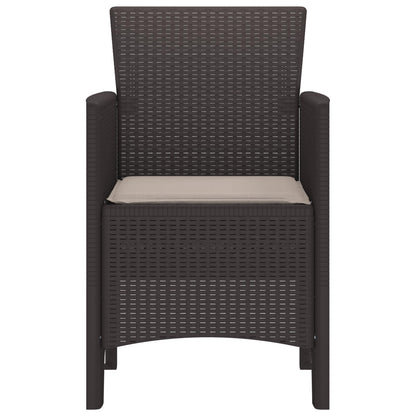 vidaXL Garden Chair 2 pcs Brown 53 x 49 x 85 cm Polypropylene