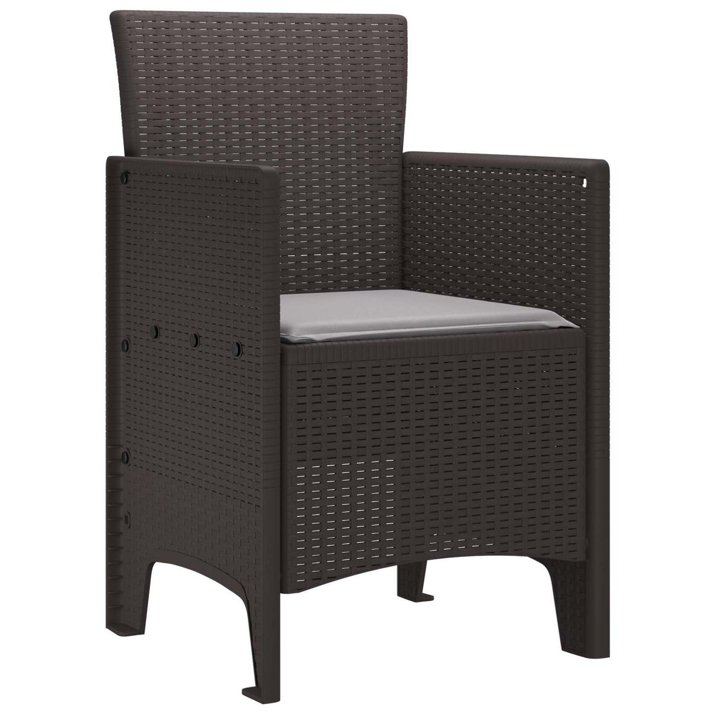 vidaXL Garden Chair 2 pcs Brown Polypropylene
