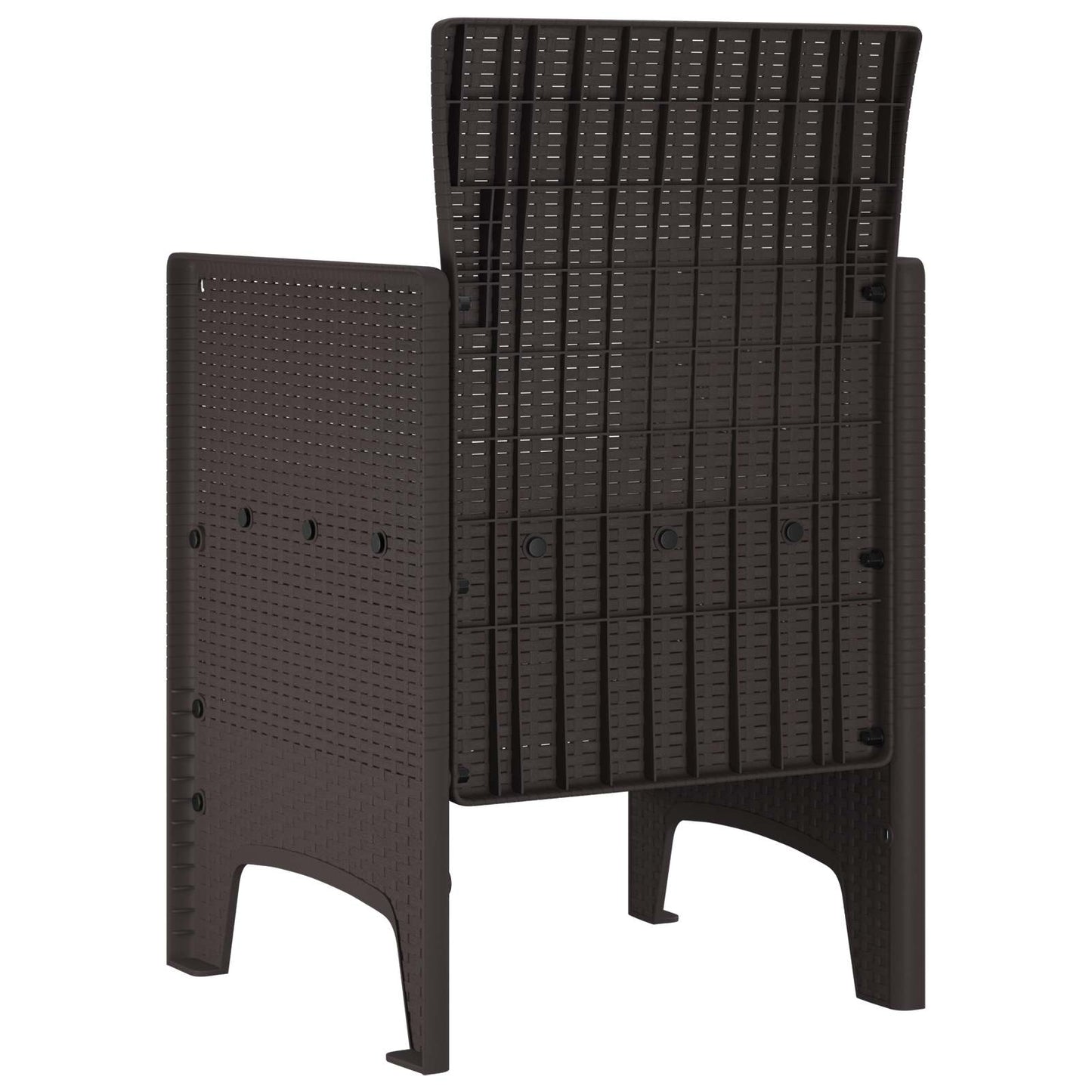 vidaXL Garden Chair 2 pcs Brown Polypropylene