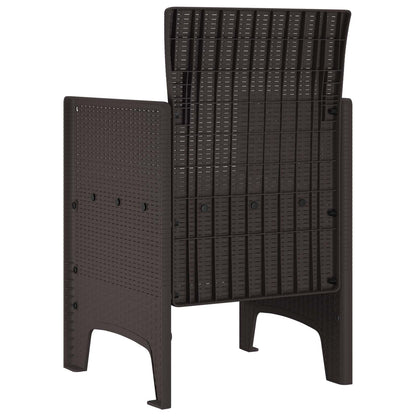 vidaXL Garden Chair 2 pcs Brown Polypropylene