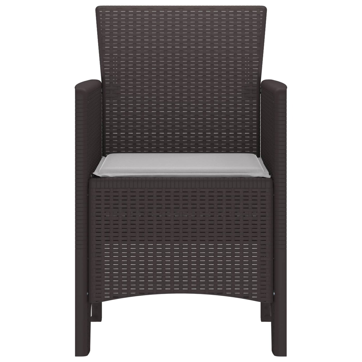 vidaXL Garden Chair 2 pcs Brown Polypropylene